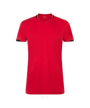 Heren voetbal t-shirt. Ademend polyester gaas. V-hals met contrasterende afwerking. Voorwaartse schoudernaden. Contrasterende gaas zijpanelen. Tweelingnaalds stikwerk. 150 g/m². Stof: 100% polyester. Herenborst (voor inches): S(36/38), M(38/40), L(41/42), XL(43/44), XXL(45/47).