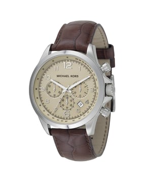 Michael Kors MK8115 - Herrenuhr Quarz aus Edelstahl• Material: Edelstahl• Glas: Mineral• Armband: Leder• Farbe: Silber• Wasserbeständigkeit: 100 m (10 ATM)• Gehäusegröße: 45 mm