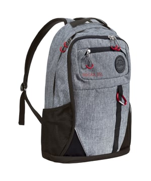 35-Liter-Rucksack mit zwei stoßfesten Fächern - für Telefon, Laptop usw. - und zwei Stretch-Netztaschen. Interner Multi-Pocket-Organizer, externer Karabiner-Clip, Befestigungsschlaufen, vollständig gepolsterter Rücken und reflektierende Paspeln. Ein Rucksack, der für die Arbeit, das Studium und eine Vielzahl von Outdoor-Aktivitäten verwendet werden kann. Hergestellt aus Polyester.