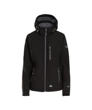 Wasserdichte Jacke mit verstellbarer, abnehmbarer Kapuze. Kontrastfarbene Reißverschlüsse. 3 flache Reißverschlusstaschen. Flache Manschette mit verstellbarer Lasche. Kinnschutz. Kordelzug am Saum. Wasserdicht 8000mm, atmungsaktiv 3000mvp, winddicht. 94% Polyester, 4% Elastan, TPU-Membran. Trespass Womens Chest Sizing (ca.): XS/8 - 32in/81cm, S/10 - 34in/86cm, M/12 - 36in/91.4cm, L/14 - 38in/96.5cm, XL/16 - 40in/101.5cm, XXL/18 - 42in/106.5cm. Bitte beachten Sie: Passt größengetreu und liegt in der Taille eng an.