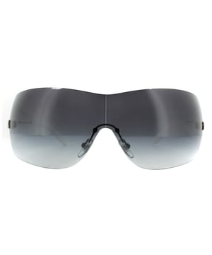 Versace Sunglasses VE2054 10008G Silver Grey Gradient are a large wrapped shield style, one of Versace's classic styles which they do so well. The Versace lettered logo appears at the temples for that stamp of authenticity and quality.