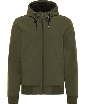 Dat softshell er ook heel casual uit kan zien, bewijst de basisblouson van Mo. Dankzij een thermische polyurethaancoating is de jas water- en winddicht en ademend, terwijl de binnenvoering van zachte fleece een aangenaam draagcomfort belooft. Een robuuste ritssluiting met praktische kinbescherming eindigt in een hoge opstaande kraag, die weer overgaat in een grote capuchon met trekkoord en koord.  softshell blouson