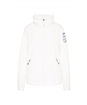 Dit fleecejack voor dames is een must-have in je garderobe - of je het nu alleen draagt of als extra laag onder een jas. De licht getailleerde snit creëert een vrouwelijk silhouet en is uiterst comfortabel om te dragen. Het zachte materiaal zorgt voor een behaaglijk gevoel. De jas sluit met een rits. De opstaande kraag kan hoog worden vastgemaakt en heeft een kinbeschermer aan de rits. In de twee zijzakken met ritssluiting kun je kleine spullen opbergen of je handen warm houden. Het gewatteerde rugstuk maakt de jas tot een bijzondere highlight. Verschillende labeldetails zoals linten, borduursel en een rubberen patch ronden het ontwerp af.