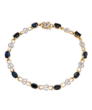 9K (375) White Gold: 6.8gr; # Diamond: 0.13ct; # Sapphire: 6.59ct