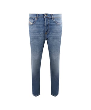 Diesel D-Fining 09D47 Blue Jeans. These Diesel D-Fining Blue Jeans are the perfect blend of style and comfort. Made of blue denim trouser fabric, these jeans are designed to provide you with all day comfort and superior fashion. With a modern casual look, these jeans will keep you looking trendy and fabulous wherever you go.. Regular Waist, Tapered Leg, Button Fly, Diesel D-Fining 09D47 Jeans. 99% Cotton 1% Elastane Stretch Denim. 5 Pocket Jeans, Brand Embossed Diesel Badge. Style - 2005 D-FINING A03571 09D47 01