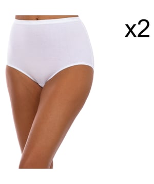Pack-2 compression briefs Playtex.
 White color
 Ultra-flat elastic waist.
 Non-slip material.
 Invisible effect and shape maintenance.
 breathable fabric
 Flat seams and views in tone.

 Composition: 95% Cotton, 5% Elastane

 Wash at maximum temperature.
 -Do not bleach.
 -Do not use dryer.
 -Do not use iron.
 -Do not dry clean.
 Composition: 95% Cotton, 5% Elastane
 Care:
Wash at maximum temperature 30º.
 Do not use bleach.
 Do not use dryer.
 Do not use iron.
 Do not dry clean.