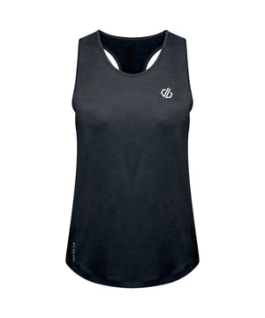 Material: Polyester (90%), Elastane (10%). Q-Wic Plus lightweight polyester/ elastane fabric. Anti-bacterial odour control treatment. Good wicking performance. Quick drying. Racer back design. Pulls sweat away from your skin, dries quickly and has anti-bacterial odour control built in. Stretch-fit that sits close to your body so the fabric can do its thing. Scooped round neck and the shape-defining side seams. Coordinating shorts and leggings available. Easy, breezy.