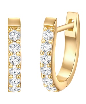 Glamorous creoles are a must -have for all jewelry lovers - like these earrings of the Trilani label. The classic design scores with a modern oval form. Made of 925 sterling silver and refined with yellow gold, the earrings are ideal for all fans of the warm shimmering precious metal shade. Eyecatcher is the lush trim with zirconia crystals, the diamond cut of which conjures up a bewitching sparkle on your earlobes. These creoles have what it takes to have an every-day piece, with an office outfit as well as in leisure time. A practical folding cap offers optimal wearing comfort and simplifies it.
