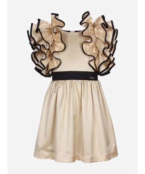 Discover the enchanting Girls Orangey Sparkle Dress in Gold by Jessie and James, a luxurious addition to any girl's wardrobe for AW2024. This dress glimmers with sophistication and charm, perfect for special occasions. Key features include: Exquisite Craftsmanship: Made in Bulgaria, known for its high-quality garment production. Sparkling Gold Design: Dazzles with its vibrant, gold colour, making every girl feel like a princess. Comfort Elegance Combined: Crafted from premium materials to ensure both comfort and style. Perfect for Festive Seasons: Ideal for celebrations, adding a touch of glamour.Elevate her style with the Girls Orangey Sparkle Dress in Gold. Let her shine bright this AW2024!