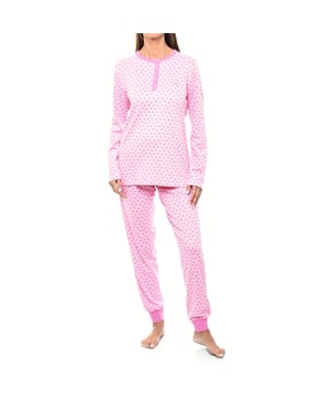 Kisses&Love women's winter pajamas. Top quality winter pajamas!

 The women's pajamas combine a long-sleeved round-neck T-shirt and long pants.
 Made of soft and breathable materials, it ensures comfort throughout the night.
 Ideal for autumn/winter, this set offers a perfect balance between style and comfort for a restful night's sleep.

 Exclusive designs and a variety of prints: Women's winter pajamas are available in a wide range of exclusive designs and prints, allowing you to choose from different styles that reflect your personality and taste. From prints to stripes, each pajama offers a unique and special touch.

 Easy Care & Durability: Made from durable cotton, the women's pajamas are easy to machine wash and maintain their softness, color, and shape wash after wash. This easy maintenance ensures that the pajamas remain a favorite item in your wardrobe, offering durability and practicality over time, especially during the colder seasons.

 Women's winter pajamas, the perfect gift for Mother's Day, anniversary, Christmas, New Year, birthday, and much more!

 Choose style, quality and comfort with Kisses&Love!
 Composition: 100% Cotton
 Care:
- Wash at max temperature. 30º.
 - Do not use bleach.
 - Do not use a dryer.
 - Iron at low temperature max. 110º.
 - Do not dry clean.