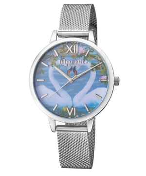Johan eric: knopsvane ss watch with photo dial and silver mesh strap