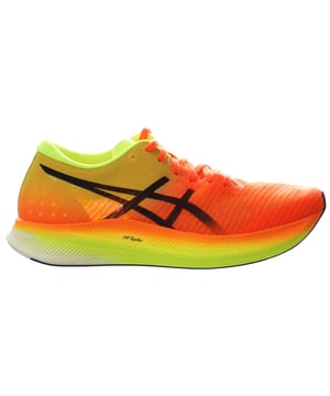 Elevate your running performance with these high-speed trainers that combine style, innovation, and comfort.

Crafted with meticulous attention to detail, these trainers feature a vibrant orange synthetic upper that adds a burst of color to your running attire. The lace-up design ensures a secure and customized fit, allowing you to achieve optimal performance during your runs.

The Metaspeed Edge trainers are designed to optimize speed and efficiency. They feature cutting-edge technology that enhances stride efficiency and propels you forward with every step, giving you a competitive edge on the track or road.

The lightweight synthetic construction of these trainers provides a feather-light feel, allowing you to move swiftly and freely. The breathable materials help keep your feet cool and comfortable, even during intense training sessions.

Equipped with responsive cushioning, these trainers absorb shock and provide excellent energy return, ensuring a smooth and comfortable ride. They are designed to minimize fatigue and maximize performance.

The reliable rubber outsole offers exceptional traction and grip on various surfaces. This ensures stability and confidence, allowing you to maintain control and speed throughout your runs.

In addition to their outstanding performance features, the Metaspeed Edge trainers showcase a sleek and sporty design that complements your running gear. Whether you're competing in races or going for leisurely jogs, these trainers add a touch of style to your running ensemble.

In summary, the Asics Metaspeed Edge Lace-Up Orange Synthetic Women's Trainers (Model: 1012B258_800) are the perfect choice for runners seeking speed, comfort, and style. With their advanced technology, lightweight construction, and reliable traction, these trainers help you unlock your full running potential. Lace up, hit the road, and experience the thrill of speed with the Metaspeed Edge.