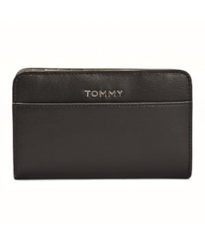 Portemonnaie Tommy Jeans Icon Femme Schwarz Synthetik. Authentisches Reisegepäck der Marke Tommy Jeans - Streetwear/Sportswear-Design von Tommy Jeans - Tommy Jeans für Frauen in Mode, perfekt für den Alltag - Das schwarze Portemonnaie von Tommy Jeans lässt sich ideal mit Ihrer Garderobe kombinieren - bequemer Synthetikstoff - klassisch - ikonisch -