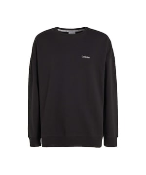 Mens Calvin Klein Lounge Sweatshirt in black.- Ribbed crewneck.- Ribbed cuffs and hem.- Signature tape inside the neckline.- Calvin Klein embroidery on the chest.- Regular fit.- Ref: 000NM2300EUB1