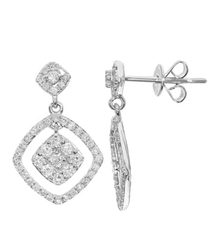 18K (750) witgoud: 1,2 gram; # Diamant: 0,13 ct; # Afmeting: 1,2 cm x 1,2 cm