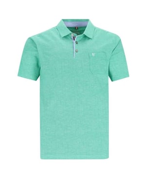 Entdecken Sie das Hajo Poloshirt für Herren, das mühelos Stil und Komfort vereint. Dieses klassische Poloshirt verfügt über einen zeitlosen Polokragen und eine dezente Knopfleiste, die dem Shirt eine elegante Note verleihen. Der kleine Logostick auf der Brust setzt einen subtilen Akzent, während die kleine Brusttasche praktischen Nutzen bietet.  Das kurzärmelige Design und die Regular Fit Passform garantieren optimalen Tragekomfort und Bewegungsfreiheit, perfekt für den Alltag oder besondere Anlässe. Hergestellt aus hochwertigen Materialien, verspricht dieses Poloshirt Langlebigkeit und ein angenehmes Hautgefühl.  Ob kombiniert mit Jeans für einen lässigen Look oder mit Chinos für einen smarten Auftritt - dieses Poloshirt ist vielseitig einsetzbar und passt zu jedem Stil. Es ist die ideale Wahl für modebewusste Männer, die Wert auf Qualität und zeitloses Design legen.  Die sorgfältige Verarbeitung und die Liebe zum Detail machen dieses Poloshirt zu einem unverzichtbaren Bestandteil Ihrer Garderobe. Mit dem Hajo Poloshirt sind Sie stets gut gekleidet und genießen gleichzeitig höchsten Komfort. Entdecken Sie ein Kleidungsstück, das Ihren Alltag bereichert und Ihnen jederzeit einen souveränen Auftritt sichert.