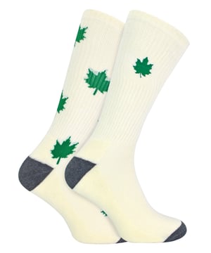 If you love living the high life or know someone that does then what better way to show it off than with a pair of Novelty Urban Eccentric Weed Socks. The perfect novelty gift! With Cotton Rich fibres you can be sure that these socks are super soft and comfortable on your feet as well standing out from the crowd. These socks include a ribbed leg and a cushioned foot bed so not only are these socks soft but they’re designed to be very comfortable as well. Even if you’re looking for an extra Christmas gift, Birthday present or even a stocking filler, these socks would be ideal for any lovers of the sweet leaf. All of the Urban Eccentric products are produced for comfort and quality. They aim to reduce our impact on the environment as much as they possibly can, that's why Urban Eccentric are constantly redeveloping our processes and packaging to get as much recycled as possible. These brand of socks value humour, original designs, having fun and high quality production! These socks come in a 2 pack, are available in White with weed leaf patterns and come in Men’s One Size 6-11 UK. They’re made from 65% Cotton, 19% Polyamide, 15% Polyester, 1% Elastane and are Machine Washable.