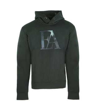 Emporio Armani Large Eagle Logo Black Hoodie. Emporio Armani Schwarzer Kapuzenpullover. 64% Polyester, 31% Viskose, 5% Elasthan. Logo auf der Brust. Emporio Armani sichtbares Branding. Stil: 6H1MA9 1JDSZ 0999