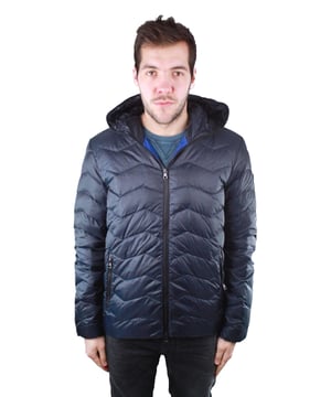 Emporio Armani 6YPB15 PN22Z 1578 Jacke. Armani Dunkelblaue Daunenjacke. Zip-Verschluss. 100% Polyester. Elastische Ärmel- und Taillenabschlüsse. EA7 Abzeichen am linken Arm