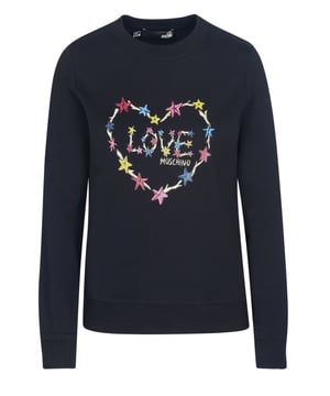95% katoen, 5% spandex; Love Moschino-trui; Model: W630222E2246 C74; Hoogwaardige afwerking; Zachte katoenmix; ronde nek; lange mouw; Ik hou van Moschino-logodetails