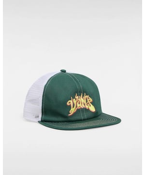 DESCRIPTION AND FEATURES
The Higher Place Unstructured Trucker Hat is a trucker hat featuring mesh backing, a snapback closure, direct Vans logo embroidery, and contrast stitching on the bill.

• 100% Cotton fabric
• Unstructured mesh back trucker hat
• Direct embroidery
• Contrast stitching

Composition: 100% COTTON, Exclusive of decoration
Style: VN000GKUBDX
