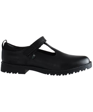 Kickers Kick Low Strap Up Black Smooth Leather Womens Shoes 1_16035