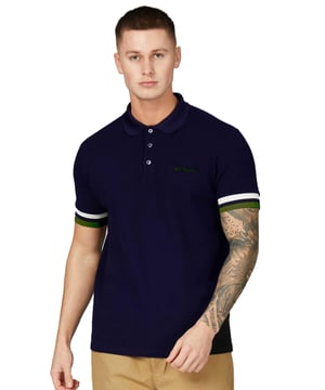Upgrade your wardrobe with Ben Sherman heavy textured polo features a classic fit and is designed with a mix of high-quality cotton pique and viscose materials. The stunning stripe detail on the cuffs adds a touch of style, while the iconic Ben Sherman signature embroidery on the chest makes it a true statement piece