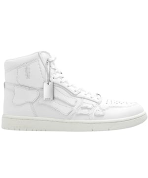 Amiri High Top Trainers, Leather Upper, Amiri Sneakers, Lace Fasten, Rubber Sole, 100% Leather, White Shoes
