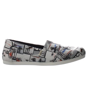 Toms x Star Wars White At-At Canvas Print Slip On Womens Espadrille 10014383