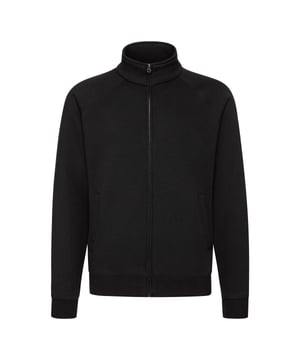 Materialzusammensetzung (%): 70% Baumwolle, 30% Polyester. Gewebe: Single Jersey. Design: Unifarben. GSM (Gramm pro Quadratmeter): 280. Hochgeschnittener Kragen, verklebt. Bündchen: Elastisch. Langärmlig. Doppelnadel-Stich. Taschenart: 2 Vordertaschen, Eingefasst. Durchgehender Reißverschluss. Saum: Elastisch. Nachhaltigkeit: Amfori-Freigabe, Better Cotton Initiative, BSCI, Verein für faire Arbeit, Oeko-Tex Standard 100 zertifiziert.