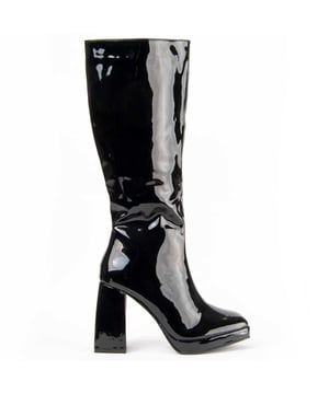 Damen-Stiefel mit Absatz. Bequeme Passform. Hergestellt aus veganen Materialien. Hergestellt von anderen Marken für unsere Marke. Ungefähre Maße: 10 cm Absatz, 2 cm Plateau, 35 cm hoher Absatz und 12 cm breiter Absatz.