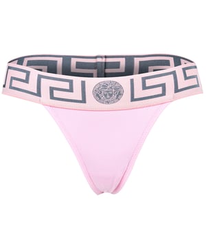 VERSACE Damen String TOPEKA aus hochwertiger Baumwollmischung mit Organic Cotton. Elastischer Bund mit Greca-Muster.