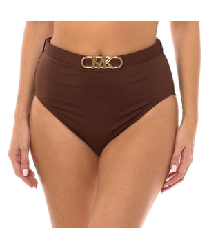 Een retro silhouet dat je figuur zal flatteren en een designer detail in deze Michael Kors bikinitop met hoge taille met een empire logo.

 Bikinibroekje.
 Slip met hoge pijpen.
 Riemdetail met het merklogo.
 Niet-verstelbare riem.
 Volledig gevoerd.
 Naden in toon zichtbaar.
 Samenstelling: Buitenkant: 85% Polyamide, 15% Elastaan; Voering: 92% Polyester, 8% Elastaan; Cups: 100% Polyurethaan.
 Onderhoud:
Handwas met koud water.
 Gebruik neutrale zeep.
 Geen bleekmiddel gebruiken.
 Spoelen zonder te draaien.
 Niet strijken.