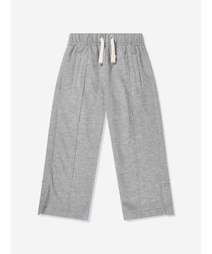 Introducing the Palm Angels' Girls Lurex Wide Leg Sweatpants in Grey, a luxurious and high-fashion addition to your girl's wardrobe.  High-End Design: Crafted by renowned label Palm Angels, these sweatpants feature a unique, wide-leg design, exemplifying modern luxury.     Textured Lurex Material: Made from premium lurex, these sweatpants boast a subtle, metallic shine that gives a sophisticated edge. Comfort and Style: With an adjustable drawstring waist and relaxed silhouette, these sweatpants ensure both comfort and style for your little fashionista.  Versatile Grey Colour: Its neutral grey hue makes it a versatile piece that easily pairs with any top for a chic look. Invest in the Girls Lurex Wide Leg Sweatpants today, and elevate your girl's fashion game to a whole new level!