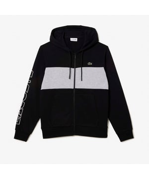 Men's Lacoste Zipped Colourblock Jogger Hoodie.- Unbrushed fleece.- Classic fit for natural ease.- Lined hood.- Branding on sleeve.- Crocodile on chest. Material: 100% Cotton. Ref: SH1416SNP.