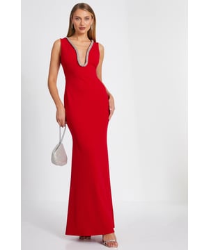- Plain design - Plunge neckline - Bodycon fit - Diamante detail - Sleeveless - Model height: 5' 7" - Model wears uk 8 / us 4 / eur 36 - Always check the care wash label - Cool hand wash with mild detergent
