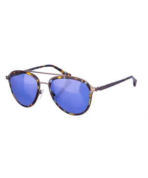 Gafas de sol Armand Basi con montura de acetato y metal.
 Color Habana-plateado
 Forma ovalada.
 Lentes de color Gris
 Patillas de acetato y metal. 
 Nombre de la marca grabado en la lente.
 100% Protección UV. 
 Incluye una funda de tela de protección.
Cristales antireflejo.
Los colores reales del producto pueden variar ligeramente con respecto a los colores que muestra su monitor.
 
 Medidas  Ancho lente: 56 mm. Puente: 19 mm. Patillas: 145 mm.
 
 Limpiar las gafas con agua y jabón (neutro).
 - No utilice paños sucios o abrasivos, que puedan alterar las características de los filtros.
 - Utilice solo accesorios y repuestos originales.
