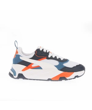 Juniors Puma Trinity Trainers in navy.- Textile and synthetic upper.- Lace fastening.- Lightly padded ankle and tongue.- Heel pull.- Reinforced heel.- SoftFoam+ insole for optimal cushioning and comfort.- EVA midsole.- Textile lining.- Rubber sole.- Ref: 39083815