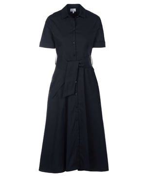 100% katoen; Woolrich-jurk;  Model: CFWWDR0118FRUT3027 100;  Hoogwaardige afwerking;  Kent-kraag;  knoopsluiting;  korte mouw;  Twee zijzakken;  Bind riem;  Woolrich-logodetails