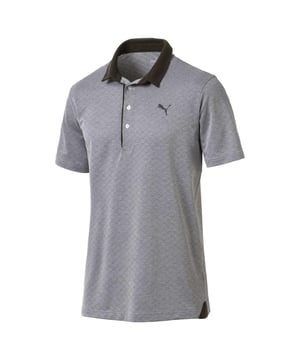 Puma Diamond Jaquard Grey/Khaki Performance Fit Herren Golf Polo Shirt 576125 04
