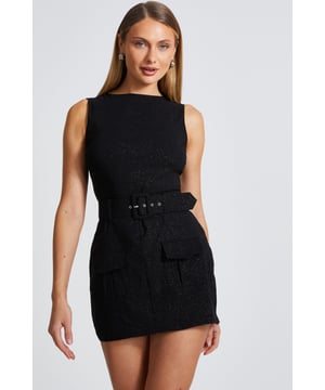 - Glitter finish - Round neckline - Skort style - Key hole back - Model height: 5'8" - Model wears uk 8 / us 4 / eur 36 - Always check the care wash label - Cool hand wash with mild detergent
