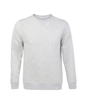 Material: 80% ringgesponnene Baumwolle und 20% Polyester. Gebürstetes Rückenfleece. Überschnittene Schulter. 2x2 gerippte Kragen, Manschetten und Saum. V-Detail am vorderen Hals. Geklebter Hals. Schließfach-Aufnäher. Größenetikett ohne Markenzeichen am Halsausschnitt. Brustumfang (in): XS(35/36), S(36/38), M(38/40), L(41/42), XL(43/44), XXL(45/47), 3XL(47/49), 4XL(50/52), 5XL(53/55).