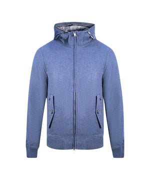 Armani Jeans Comfy Navy Blue Jacket. Armani Jeans Blue Coat. Style: 6X6B61 6NHFZ 0540. 50% Wool,30% Polyester, 20% Viscose. Hooded Coat, Zip Closure, Button Closure Pockets. Large Front Pockets
