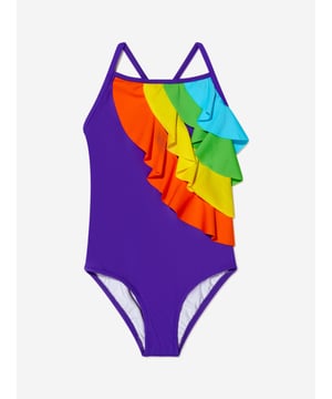 Introducing the Girls Ezra Frill Swimsuit in Purple by Nessi Byrd, a scintillating wardrobe addition for your girl's Swim outfits. Key features include: Stylish Frill Design: The elegant frills imbue a chic and fashionable flair, making it a noticeable garment. Premium Comfort: Crafted from high-grade fabrics, this swimsuit ensures premium comfort for your princess's seaside escapades. Trendsetting: The vibrant purple Ezra swimsuit revamps your girl's wardrobe. Order now and let your little fashionista shine in style!