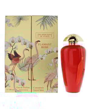 The Merchant Of Venice Flamant Rose is an Amber Floral fragrance for women. The scent opens with top notes of Mandarin Orange, Petitgrain and Lemon Verbena. The middle notes are Apricot, Geranium and Orange Blossom. At the base of the fragrance are notes of Tonka Bean, Musk and Patchouli. Flamant Rose was launched in 2021.