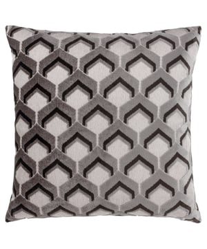A remarkable collection of our new jacquard velvets. The Ledbury cushion has a textured Jacquard velvet woven face that is adorned with an eye-catching 3D geometric-style pattern and is set against a complementary jersey-look natural base for a striking appearance. An opulent cushion for your soft furnishings.