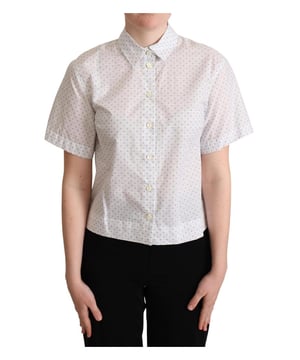 Marca: Dolce & Gabbana  
Condición: Nuevo con etiquetas  
Material: 100% algodón  
Patrón: Lunares  
Longitud de la manga: Manga corta  
Escote: Con cuello  
Estilo: Polo de manga corta  
Color: Negro y blanco  
Hecho en Italia  
Género: Mujeres