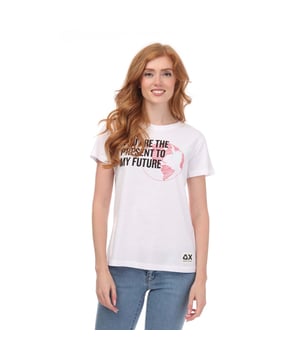 Womens Armani Regular-Fit T-Shirt.- Regular fit.- Crew neck.- Short sleeves.- Printed logo.- 100% cotton.- Ref: 3HYTCMYJ5A8117