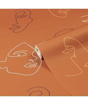 Celebrate all uniqueness, individual identity and diversity with the Kindred wallpaper featuring hand drawn abstract faces in shades of peach blush and clay, this soft, tonal design is a contemporary art piece for any room of your house. This wallpaper is a paste the wall application; simply paste the wall, hang your paper, and leave to dry. Each roll is 10m long and 52cm wide. Pattern repeat: 53cm Straight Match. Our Kindred wallpaper can be used to paper the whole room or to create an eye-catching feature wall. This wallpaper is also wipeable so that any light marks can be dabbed away.