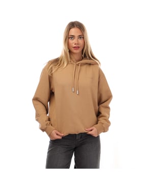 Womens Off White Diagonal Regular Hoodie in brown.- Adjustable drawstring hood.- Brand's iconic graphic printed to the back and logo to the chest.- Ribbed cuffs and hem.- Straight hemline.- 100% Cotton.- Ref: OWBB0320016060